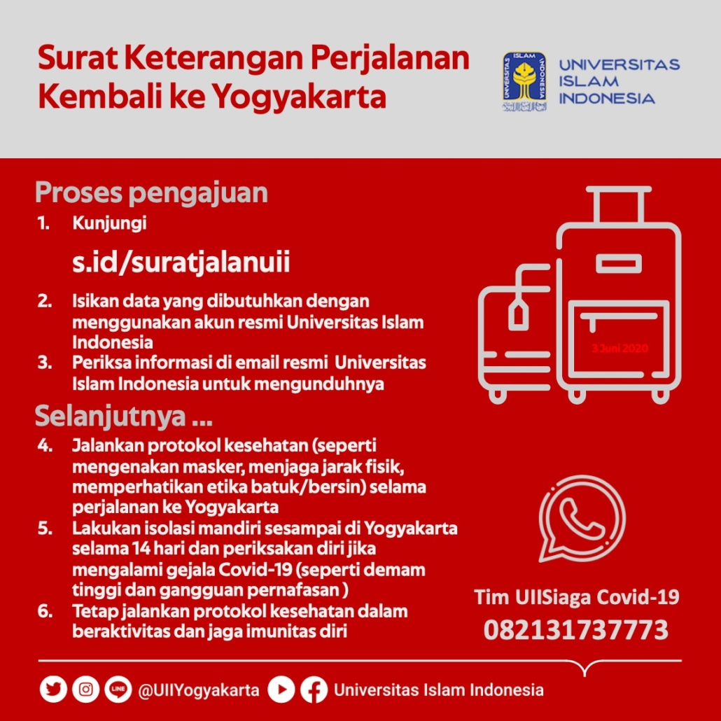 Prosedur Pengajuan Surat Keterangan Perjalanan untuk Mahasiswa Kembali ke Yogyakarta
